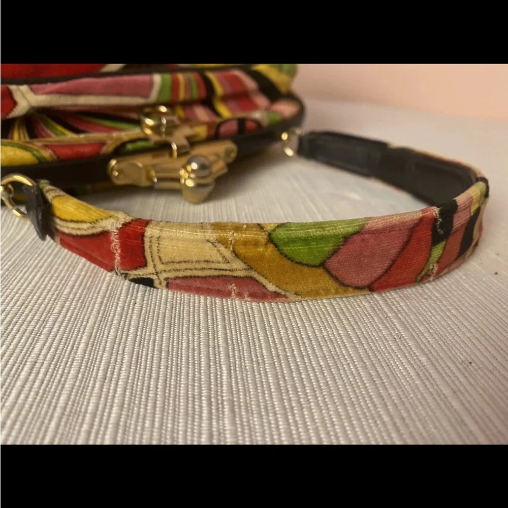 EMILIO PUCCI By Jana Vintage 60's Velvet Handbag‎ Satchel Psychedelic Mod